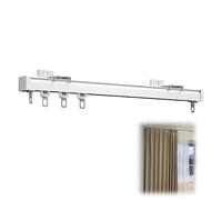 Rieles De Cortina De Aluminio Riel De Cortina para Ventana De Bahía Riel para Cortina De Pared Riel Cortina Pista Ventanas Montaje De Cortina De Techo con Ganchos Divisor De Dormitorio (Color : White