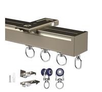 Rieles de cortina deslizantes de 50 x 600 cm, barras de pared resistentes con múltiples poleas para duchas, autocaravanas y solución divisora versátil para el hogar y los viajes