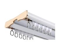 Rieles de Cortina Doble for Techo Riel de Cortina 2m,3.0m Pista de Cortina de Aluminio Silencio 3.5m,4.40m,6m Dormitorio, Doble Riel de Cortina Lujoso Divisor Pesado(Blanco,3.30m)