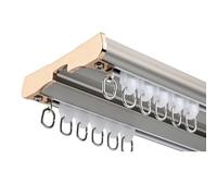 Rieles de Cortina Doble for Techo Riel de Cortina 2m,3.0m Pista de Cortina de Aluminio Silencio 3.5m,4.40m,6m Dormitorio, Doble Riel de Cortina Lujoso Divisor Pesado(Gray,2.30m)