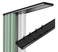 Rieles De Cortina Doble Para Familias, Guía De Cortina De Aleación De Aluminio, 150 200 300 400cm Curtain Track Silencioso Fácil Pratico, Riel Invisible De Cortina De Aluminio(Negro,500cm(16.4ft))