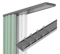 Rieles De Cortina Doble Para Familias, Guía De Cortina De Aleación De Aluminio, 150 200 300 400cm Curtain Track Silencioso Fácil Pratico, Riel Invisible De Cortina De Aluminio(Gray,130cm(4.3ft))