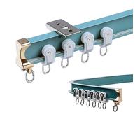 Rieles de cortina flexibles para ventanas en forma de L en forma de U, barras de cortina de aleación de aluminio resistentes para montaje en pared, fáciles de cortar para colgar cortinas