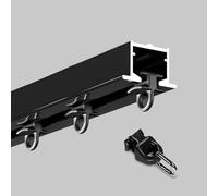 Rieles de cortina ocultos de aluminio negro - Kit de rieles cuadrados empotrados para colgar cortinas de 5 m para decoración del hogar sin costuras - Juego completo de instalación de cortinas