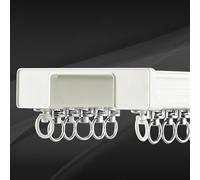 Rieles de Cortina silenciosos para Techo Doble, Barra de Cortina de 2,1 m, 2,7 m, 3,0 m, 5,5 m y 6,7 m, fácil de Instalar, para divisores de ambientes, hospitales (Blanco, 2,1 m [6,9 pies])