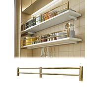 Rieles de doble estante de la guardia del estante, barras anti-consejo del metal del oro para las estanterías y los gabinetes.Barrera de seguridad de acero inoxidable robusta de 6mm para evitar que lo