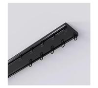 Rieles De Riel Doble Unidos For Cortina De 3.3-26 Pies, Montaje En Techo,De Riel De Cortina Divisoria De Habitación For Trabajo Pesado,Barra De Ventana De Aluminio Que Conecta(Negro,L 15ft/4.6m)