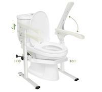 Rieles de seguridad para inodoro (500 libras), asiento de inodoro para discapacitados con asas sobre el inodoro, marco de seguridad desmontable ajustable, rieles de seguridad para inodoro resistentes