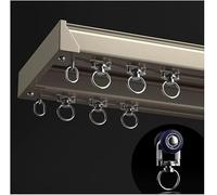 Rieles Dobles para Cortinas de 3, 10, 20 y 40 pies de Largo, rieles para Cortinas Reforzados de Color Dorado con Accesorios, 3 Tipos de poleas (Rueda con rodamiento, 6 m/19,7 pies).