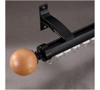 Rieles for cortinas de montaje en pared, barra romana silenciosa for ventanas, sistema de rieles for cortinas de alta resistencia con soporte de aluminio(Black - Single,13.12ft/400cm)