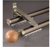 Rieles for cortinas de montaje en pared, barra romana silenciosa for ventanas, sistema de rieles for cortinas de alta resistencia con soporte de aluminio(Gold - Double,10.83ft/330cm)