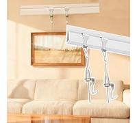 Rieles Metálicos Invisibles Para Colgar Arte, system De Para Cuadros Aluminio Blanco, Kit Discreto Para Exhibir Pinturas Y Lienzos En Galerías(2.5m/8.2ft Cable,40"/102cm rail)