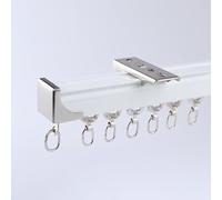 Rieles Para Cortinas De 0.7-6.0m, Pista De Cortina De Montaje En Techo O Pared Para Dividir Espacios, Rieles Resistentes De Aluminio Para Privacidad Sala Dormitorio(White-A,260cm/8.5ft(2*130cm))