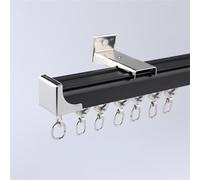 Rieles Para Cortinas De 0.7-6.0m, Pista De Cortina De Montaje En Techo O Pared Para Dividir Espacios, Rieles Resistentes De Aluminio Para Privacidad Sala Dormitorio(Black-B,260cm/8.5ft(2*130cm))