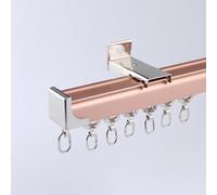 Rieles Para Cortinas De 0.7-6.0m, Pista De Cortina De Montaje En Techo O Pared Para Dividir Espacios, Rieles Resistentes De Aluminio Para Privacidad Sala Dormitorio(Rose-B,260cm/8.5ft(2*130cm))