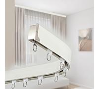 Rieles Para Cortinas De Ducha Riel Curvo Montaje Flexible De 6,6 Pies / 2 Metros Para Riel De Cortina Ventana Litera Divisor De Habitación Sistema De Riel De Cortina De Techo Flexible Para Cortinas Pe