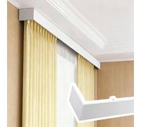Rieles para Cortinas Panel de Cenefa de Cortina Sin Rieles, Cenefa Decorativa para Techo, Cornisa de Cenefa de Cortina de Aluminio para Ventana, Tablero de Cenefa de Cortina Resistente(2.8m(9.2ft))