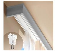 Rieles para Cortinas Resistentes de Doble Fila para Techo, Sistema silencioso, Sistema de riel para Cortinas silencioso 3 en 1, riel Deslizante de Doble riel de aleación de Aluminio con Pole