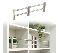 Rieles para Estantes Barras Antivuelco de Acero Inoxidable 304 para Estantes, 50mm Altura Barandilla para y Librerías Protector Bordes para Armarios(Silver,16in/407mm)