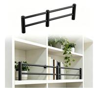 Rieles para Estantes Barras Antivuelco de Acero Inoxidable 304 para Estantes, 50mm Altura Barandilla para y Librerías Protector Bordes para Armarios(Black,16in/407mm)