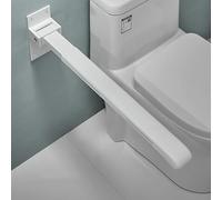 Rieles plegables para inodoro montados en la pared, asas de seguridad duraderas para el baño para personas mayores y discapacitados, ayuda a ahorrar espacio para accesibilidad y movilidad