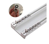 Rieles Unidos para Cortina de Techo Silence con Rodillos, Barra de Cortina de Aluminio Resistente con Esquinas de 90 Grados, Blanco, 2,8 m, 9 pies