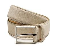 Riemen & Co Cinturón para hombre Bobby - ante - Ancho: 3,5 cm, beige, 85cm (Totale gürtellänge 100cm)