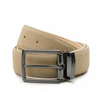 Riemen & Co DTCH.FIT Oliver - Cinturón de ante (hebilla ajustable, 3,5 cm de ancho), arena, 115cm (Totale gürtellänge 130cm)