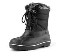 riemot Botas Mujer Invierno Botines de Nieve Cálido Zapatos Impermeable Peluche Forro Botas de Nieve Cómodas Antideslizante Trekking Aire Libre Zapatos Ultraligero Botas Negras Mujer,36 EU