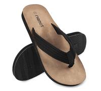 riemot Chanclas Hombre,Sandalias Hombre Verano con Soporte para el Arco,Chanclas de Ducha Antideslizantes para Playa, Piscina,Flip Flops Suaves y Amortiguadoras Negro-EU46