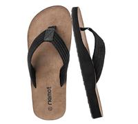 riemot Chanclas Hombre,Sandalias Hombre Verano con Soporte para el Arco,Chanclas de Ducha Antideslizantes para Playa, Piscina,Flip Flops Suaves y Amortiguadoras Negro-EU43