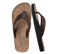 riemot Chanclas Hombre,Sandalias Hombre Verano con Soporte para el Arco,Chanclas de Ducha Antideslizantes para Playa, Piscina,Flip Flops Suaves y Amortiguadoras Marrón-EU43