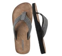 riemot Chanclas Hombre,Sandalias Hombre Verano con Soporte para el Arco,Chanclas de Ducha Antideslizantes para Playa, Piscina,Flip Flops Suaves y Amortiguadoras Gris-EU47