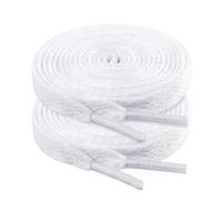 riemot Cordones Planos para Zapatillas Deporte - Cordones Antideslizantes y Resistentes - Cordones 8mm Anchos para Zapatillas para Running,Botas de Montaña -Unisex Adulto y Niño Blanco-90