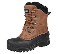 riemot Impermeabilización Botas de Nieve para Hombre y Mujer Botas de Invierno Forro Térmico Antideslizante Cómodo Zapatos de Invierno,Marron EU45
