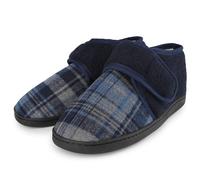 riemot Pantuflas para hombre, cómodas, con suela de espuma viscoelástica, con gancho ajustable, autoadhesivas, cálidas, transpirables, para interiores y exteriores, para hombre 45 EU