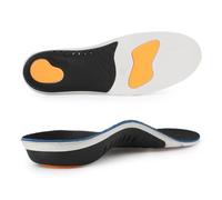 riemot Plantillas Ortopédicas para Hombres y Mujeres con Soporte de Arco Alto, Funcionales Suaves Inserto Plantillas Fascitis Plantar Para Zapatos de Trabajo, Running, Deporte y Diarios, Negro, 45 EU