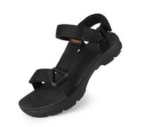 riemot Sandalias deportivas de hombre,ajustables y cómodas con suela antideslizante y forro suave de Punta Descubierta,Sandalias de Verano,deportivo,senderismo-Negro EU44