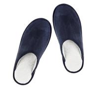riemot Zapatillas Casa Hombre con Forro de Algodón Pantuflas de Hombre Cómodo Suave Antideslizante Azul Marino 46-47 EU