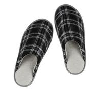 riemot Zapatillas Casa Hombre con Forro de Algodón Pantuflas de Hombre Cómodo Suave Antideslizante Negro Blanco 46-47 EU