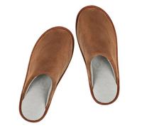 riemot Zapatillas Casa Hombre con Forro de Algodón Pantuflas Verano de Hombre Cómodo Suave Antideslizante Marrón 44-45 EU