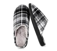 riemot Zapatillas Casa Hombre con Forro de Felpa Pantuflas Invierno de Hombre Cómodo Suave Antideslizante Gris Claro EU 42