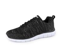 riemot Zapatillas de Running para Mujer Hombre, Transpirables y Ligeras, Ideales para Fitness Senderismo Trabajo y Actividades Diarias al Aire Libre, Negro, 45 EU