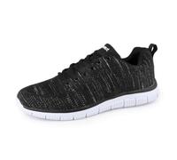 riemot Zapatillas de Running para Mujer Hombre, Transpirables y Ligeras, Ideales para Fitness Senderismo Trabajo y Actividades Diarias al Aire Libre, Negro, 44 EU