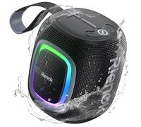 RIENOK S2 Altavoz Bluetooth Portátil Bluetooth 5.3 Potente Pequeño Impermeable con Radio FM Emparejamiento Estéreo Apoya Tarjeta SD Disco U y AUX, Negro