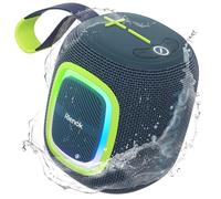 RIENOK S2 Altavoz Bluetooth Portátil Bluetooth 5.3 Potente Pequeño Impermeable con Radio FM Emparejamiento Estéreo Apoya Tarjeta SD Disco U y AUX, Teal