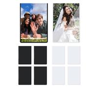 Rieoany 10 Hojas Foto Iman Nevera MagnéTicas Foto Mini PP Marcos PequeñOs Para Mostrar Fotos, Organizar, Etiquetar Documentos Y Personalizar, Blanco Negro