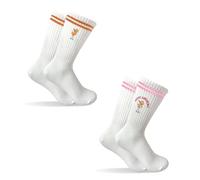 Rieoany 2 Pares Calcetines Hombre & Mujer Calcetines Algodon Transpirables Calcetine Deporte Mujer, Blanco con Motivo Cóctel, Ideas de Regalo para Los Amantes Del Cóctel
