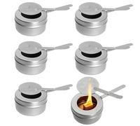 Rieoany 6 Piezas de Recipientes para Pasta de Combustión con Tapa, Quemador de Fondue de Acero Inoxidable, Estufa Portátil para Pasta de Combustión, Fondue de Queso, Camping y Bufé