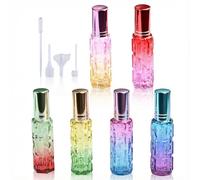 Rieoany 6 Piezas Frasco Perfume Recargable Vidrio Con Dispensador De PláStico De 4 Piezas Atomizador Perfume Espeso A Prueba De Fugas Perfumador Recargable Aerosol Fino 10 Ml